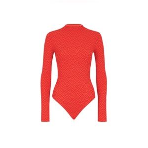 Skims/Fendi Mock Neck Long Sleeve Bodysuit XS